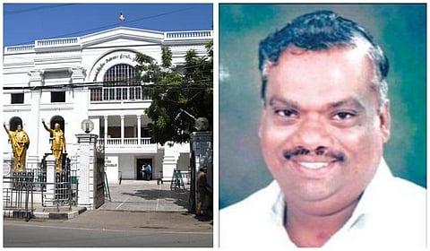அதிமுக தலைமைக்கழகம் (இடது) அன்பரசன் (வலது) | கோப்புப்படம்