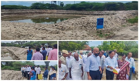 ராமநாதபுரத்தில் நீர்வடிப்பகுதி மேம்பாட்டு திட்டத்தின் கீழ் நடைபெறும் தூர்வாரும் பணிகளை பார்வையிட்ட மாவட்ட ஆட்சியர் ஜானி டாம் வர்கீஸ்