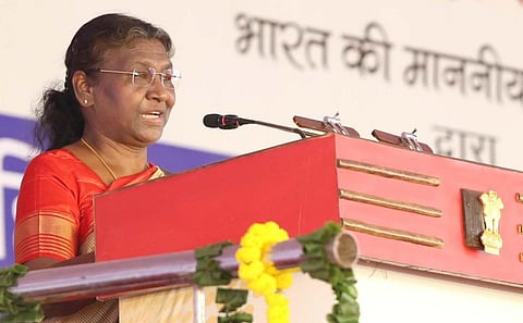 ஜார்க்கண்டில் நடைபெற்ற மகளிர் மாநாட்டில் உரையாற்றும் குடியரசுத் தலைவர் திரவுபதி முர்மு