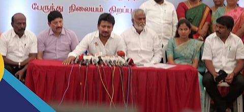 உதயநிதி ஸ்டாலின் செய்தியாளர் சந்திப்பு
