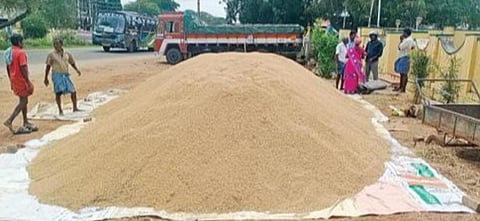 நெல் கொள்முதலில் கார்ப்பரேட்டுகள்: விவசாயிகள் எதிர்ப்பு