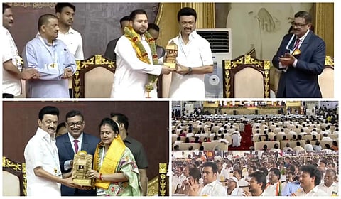 திருவாரூரில் நடந்த கலைஞர் கோட்டம் திறப்பு விழாவில் முதல்வர் ஸ்டாலின் பங்கேற்று சிறப்பு உரையாற்றினார்.