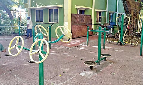 சிவன் பூங்காவில் உள்ள உடற்பயிற்சி உபகரணங்கள்.
படம்: செ.ஆனந்த விநாயகம்