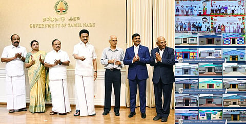 தொழிலாளர் நலன் துறை சார்பில், 45 அரசு ஐடிஐ.களில் கட்டப்பட்டுள்ள ‘தொழில் 4.0’ தொழில்நுட்ப மையங்களை முதல்வர் மு.க.ஸ்டாலின் தலைமைச் செயலகத்தில், காணொலி வாயிலாக நேற்று திறந்து வைத்தார். நிகழ்ச்சியில் அமைச்சர்கள் கே.ஆர்.பெரியகருப்பன், கீதாஜீவன், சி.வி.கணேசன், தொழிலாளர் நலத் துறை செயலர் முகமது நசிமுத்தீன், வேலைவாய்ப்பு மற்றும் பயிற்சித் துறை ஆணையர் வீரராகவ ராவ், டாடா டெக்னாலஜிஸ் தலைவர் (மனிதவளம் - தகவல் தொழில்நுட்பம்) பவன் பகேரியா மற்றும் அரசு உயர் அலுவலர்கள் கலந்து கொண்டனர்.
