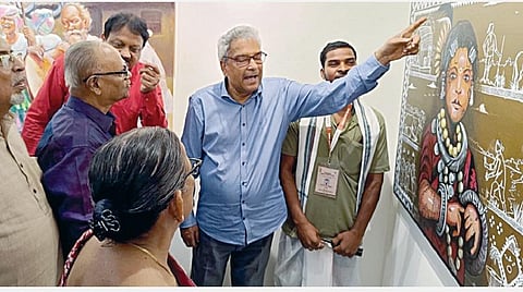 சென்னையில் நடைபெறும் ஒடிசா பழங்குடியினர் ஓவிய கண்காட்சியை, ஒடிசா இலக்கியம் மற்றும் கலாச்சாரத்துறை அமைச்சர் அஸ்வினி குமார் பத்ரா நேற்று தொடங்கி வைத்து பார்வையிட்டார். துறை இயக்குநர் திலிப் குமார் ரவுத்ராய், ஒடிசா லலித் கலா அகாடமியின் தலைவர் சுதர்சன் பட்நாயக், கலை விமர்சகர் மற்றும் மொழிபெயர்ப்பாளர் இந்திரன் ராஜேந்திரன் உள்ளிட்டோர்.