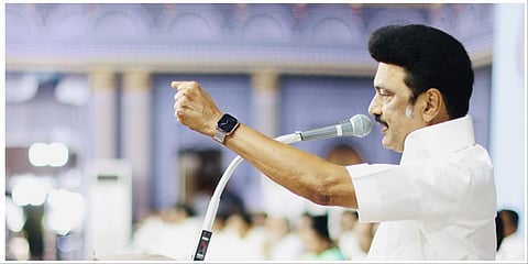 ராமநாதபுரத்தில் நடந்த தென் மண்டல வாக்குச்சாவடி முகவர்களுக்கான பயிற்சி பாசறைக் கூட்டத்தில் உரையாற்றும் தமிழக முதல்வர் மு.க.ஸ்டாலின்