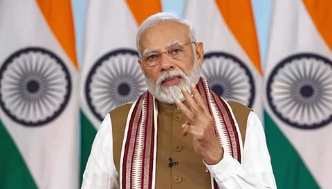 காணொலி வாயிலாக உரை நிகழ்த்திய பிரதமர் நரேந்திர மோடி