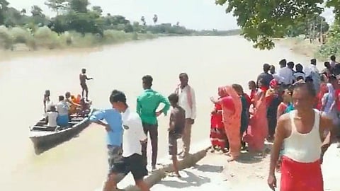 பிஹாரில் படகு கவிழ்ந்த பகுதி