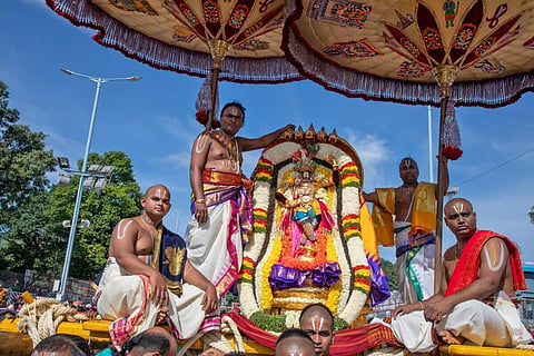திருப்பதி பிரம்மோற்சவம் 3-ம் நாள் விழா: சிம்ம வாகனத்தில் ஸ்ரீநிவாசர் பவனி