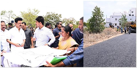 கோவையில் நடைபெற்று வரும் சாலை பணிகளை ஆய்வு செய்த தமிழக முதல்வர் மு.க.ஸ்டாலின்