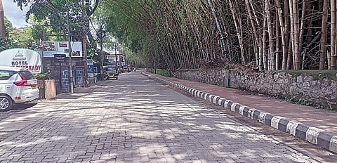 தேக்கடியில் சுற்றுலா பயணிகள் வருகை குறைந்ததால் வெறிச்சோடி காணப்படும் ஏரிச்சாலை.