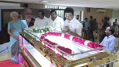 வேளாண் விஞ்ஞானி எம்.எஸ்.சுவாமிநாதன் உடலுக்கு முதல்வர் ஸ்டாலின் அஞ்சலி