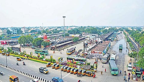 விழுப்புரம் புதிய பேருந்து நிலையத்தின் ஏரியல் வியூ.