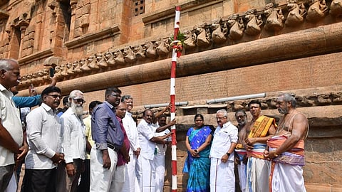 தஞ்சை பெரியகோயில் சதய விழா - பந்தக்கால் நடும் நிகழ்வுடன் இன்று தொடக்கம்