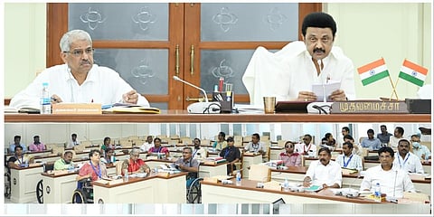 மாற்றுத் திறனாளிகளுக்கான மாநில ஆலோசனை வாரியக் கூட்டத்தில் உரையாற்றும் முதல்வர் ஸ்டாலின்
