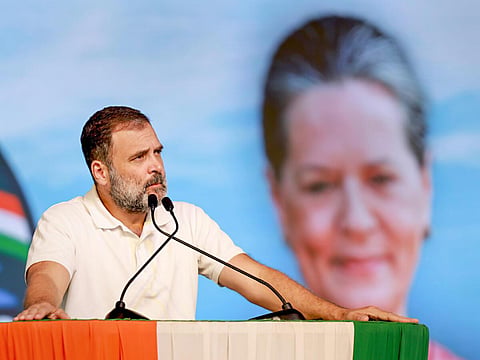 நாகர்கர்னூலில் நடைபெற்ற தேர்தல் பிரச்சார பொதுக்கூட்டத்தில் ராகுல் காந்தி உரையாற்றினார்.