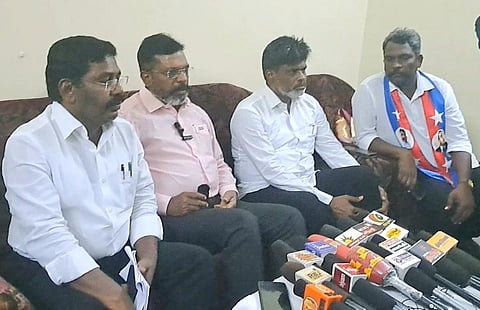 சிதம்பத்தில் திருமாவளவன் செய்தியாளர்கள் சந்திப்பு