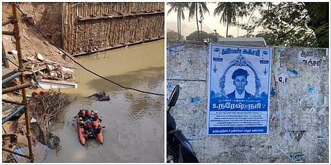 வேளச்சேரி ராட்சத பள்ளத்தில் விழுந்து 2 தொழிலாளர்கள் பலியான வழக்கில் இருவர் கைது