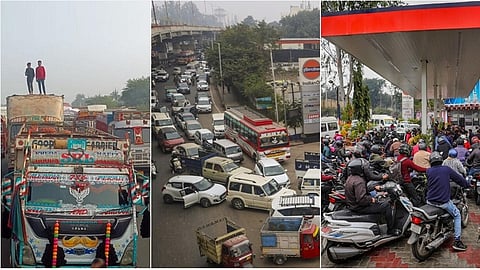 குற்றவியல் சட்டப் பிரிவுக்கு எதிராக லாரி ஓட்டுநர்கள் ஸ்டிரைக் - வட மாநிலங்களில் பெட்ரோல், டீசல் தட்டுப்பாடு