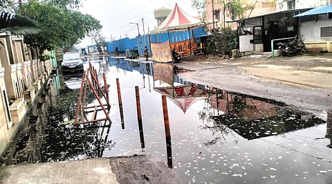 தேங்கி நிற்கும் கழிவுநீரால் சுகாதார சீர்கேடு ஏற்படுவதாக குடியிருப்புவாசிகள் புகார்.