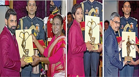 முகமது ஷமி, வைஷாலி உள்ளிட்ட 26 பேருக்கு அர்ஜுனா விருது: குடியரசுத் தலைவர் திரவுபதி முர்மு வழங்கினார்