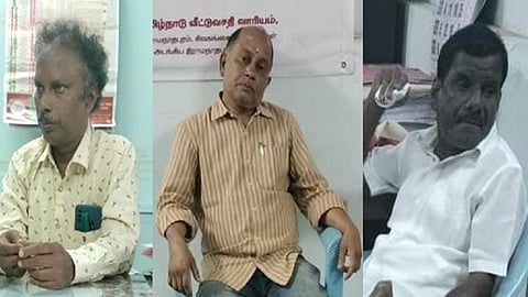 கைது செய்யப்பட்ட பாலாமணி, செயற்பொறியாளர் பாண்டியராஜன், பதிவறை எழுத்தர் ரவிச்சந்திரன்.