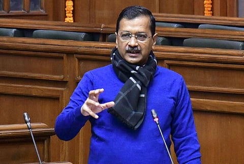 டெல்லி சட்டப்பேரவையில் முதல்வர் அரவிந்த் கேஜ்ரிவால்