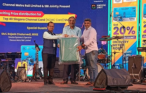 சிங்கார சென்னை அட்டையை பயன்படுத்தி மெட்ரோ ரயிலில் அதிக முறை பயணம் செய்த 40 பேருக்கு பரிசு
