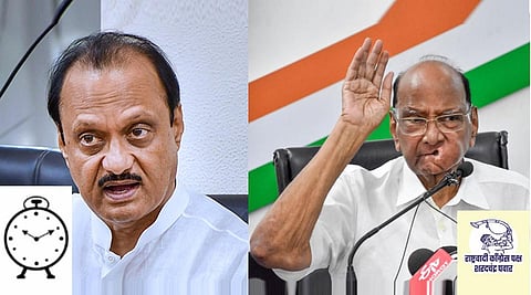 அஜீத் பவாருக்கு கடிகாரம், சரத் பவாருக்கு தாரை சின்னம்