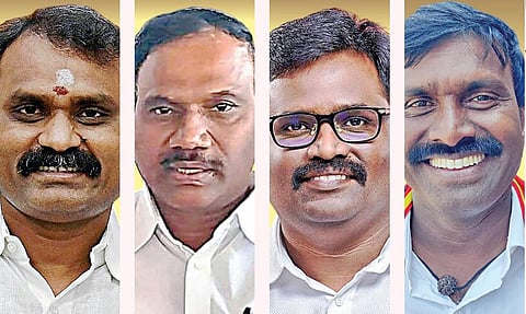 எல்.முருகன், ஆ.ராசா, லோகேஷ் தமிழ்செல்வன், ஆர்.ஜெயகுமார்