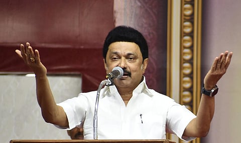 கோவையில் நடந்த இண்டியா கூட்டணியின் பொதுக்கூட்டத்தில் பேசிய முதல்வர் ஸ்டாலின் | படம்:ஜெ.மனோகரன்