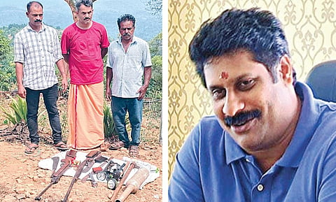 காட்டு மாடு வேட்டை தொடர்பா கைது செய்யப்பட்ட பைசல், சாபு ஜேக்கப், பரமன். அடுத்த படம் | தலைமறைவான சஜீவன்