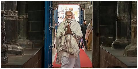 கன்னியாகுமரி பகவதியம்மன் கோயிலில் வழிபாடு செய்த பிரதமர் மோடி