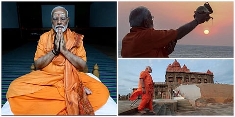 கன்னியாகுமரியில் உள்ள விவேகானந்தர் பாறையில் இரண்டாவது நாளாக தியானத்தை தொடரும் பிரதமர் மோடி.