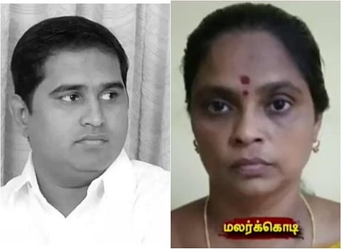 ஆம்ஸ்ட்ராங் (இடது), அதிமுகவிலிருந்து நீக்கப்பட்டுள்ள மலர்கொடி (வலது)