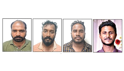 ஆம்ஸ்ட்ரா ங் கொலை வழக்கில் போலீஸ் காவலில் எடுக்கப்பட்ட பொன்னை பாலு, ராமு, அருள், ஹரிகரன்.