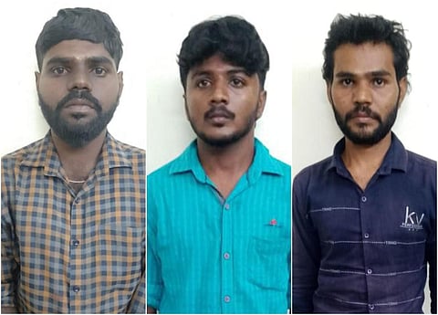 கைது செய்யப்பட்ட தனபாலமுருகன், பாலமுருகன், சிவா