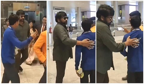 செல்ஃபிக்கு முயன்ற ரசிகரை தள்ளிவிட்ட சிரஞ்சீவி: வைரல் வீடியோவும், நெட்டிசன்கள் ரியாக்ஷனும்