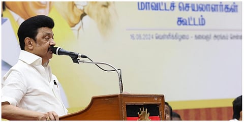 சென்னையில் நடந்த திமுக மாட்டச் செயலாளர்கள் கூட்டத்தில் முதல்வர் ஸ்டாலின் உரையாற்றினார்.