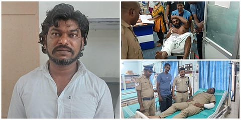 கன்னியாகுமரியில் எஸ்.ஐ-யை கத்தியால் வெட்டி விட்டு தப்பி ஓடமுயன்ற ரவுடி செல்வத்தை போலீஸார் துப்பாக்கியால் சுட்டுப் பிடித்தனர்.