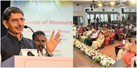 சென்னை அரும்பாக்கம் டி.ஜி.வைஷ்ணவா கல்லூரியில் தேசிய இந்தி கருத்தரங்கை தமிழக ஆளுநர் ஆர்.என்.ரவி தொடங்கி வைத்து உரையாற்றினார்.