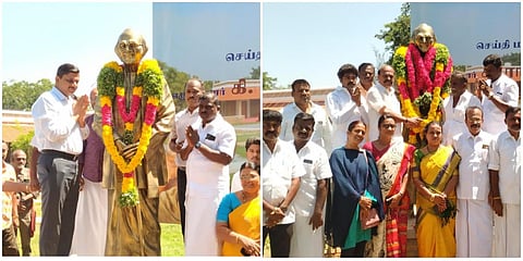 எழுத்தாளர் கி.ரா.வின் பிறந்த நாளை முன்னிட்டு கோவில்பட்டி நினைவரங்கத்தில் உள்ள அவரது சிலைக்கு ஆட்சியர் க.இளம்பகவத், அதிமுக எம்எல்ஏ கடம்பூர் ராஜூ ஆகியோர் மாலை அணிவித்து மரியாதை செலுத்தினார்.