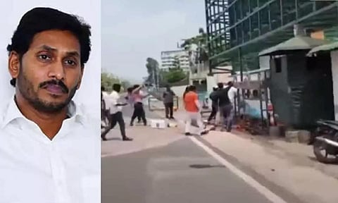 ஜெகன் வீட்டின் முன் பாஜகவினர் ஆர்ப்பாட்டம்