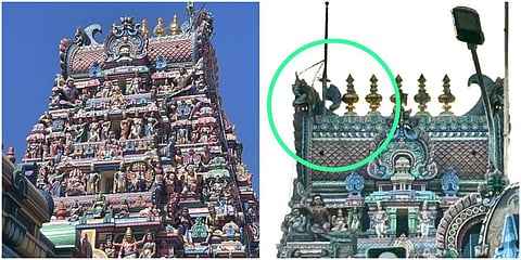 பழநி முருகன் கோயில் ராஜகோபுரம் சேதம்: பக்தர்கள் அதிர்ச்சி