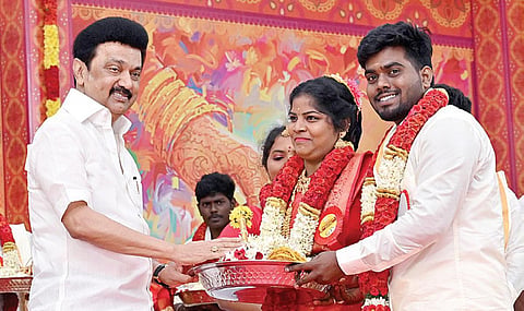 அறநிலைய துறையை பக்தர்கள் பாராட்டுகின்றனர்: இலவச திருமண விழாவில் முதல்வர் ஸ்டாலின் பெருமிதம்