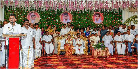 தஞ்சாவூர் மாவட்டம் பூதலூர் திமுக ஒன்றிய செயலாளர் இல்ல திருமண விழாவில் கலந்து கொண்ட துணை முதல்வர் உதயநிதி ஸ்டாலின் | படங்கள்: ஆர்.வெங்கடேஷ்
