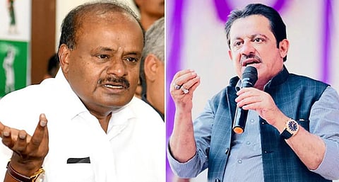 மத்திய அமைச்சர் குமாரசாமி, மாநில அமைச்சர் ஜமீர் இடையே உருவ கேலி மோதல்