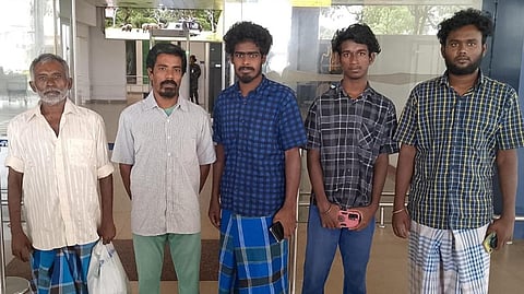 தாயகம் திரும்பிய 5 மீனவர்கள்