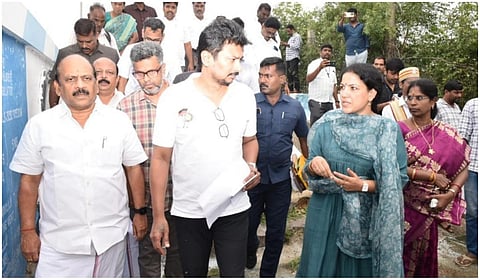 செம்பரம்பாக்கம் ஏரியை துணை முதல்வர் உதயநிதி ஸ்டாலின் ஆய்வு செய்தார்.