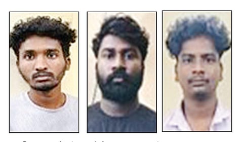 இளைஞரிடம் கத்தி முனையில் பண பையை பறித்து தப்பியதாக கைது செய்யப்பட்டவர்கள்.